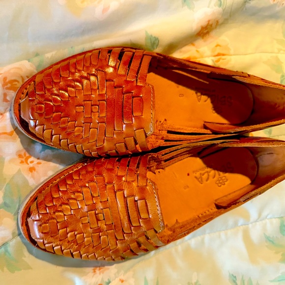 Sbicca Tan Woven Sandals - Picture 1 of 4